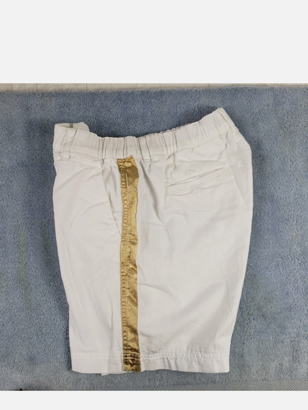 White Chino Shorts Gold Side StripeCrewcuts White Shorts  With Pockets